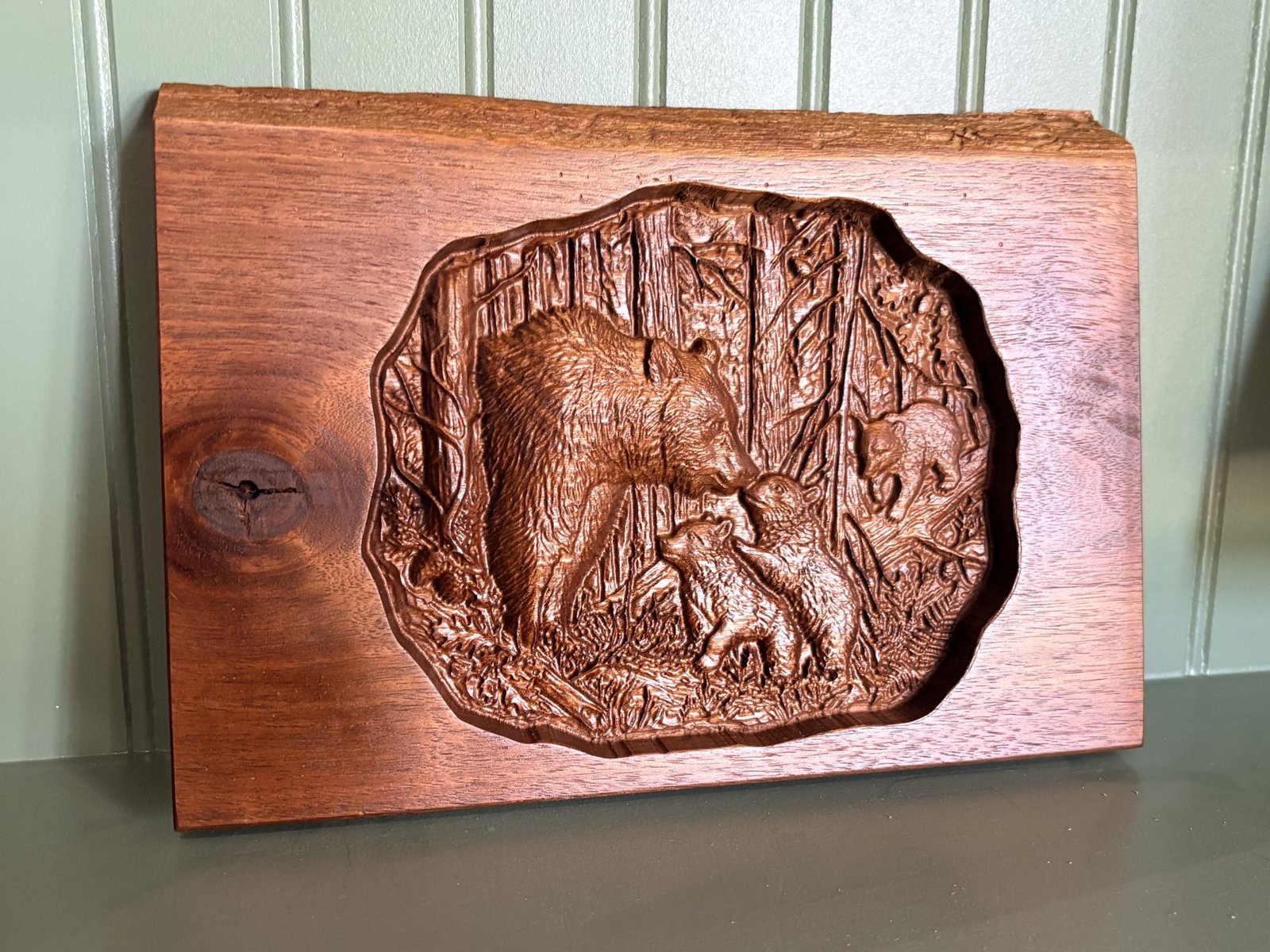 Hand-Carved Smoky Mountain Bear Plaques - Image 2