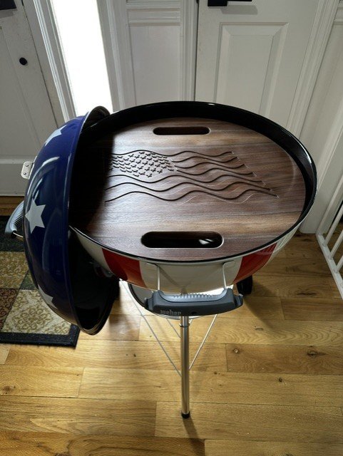 Custom Walnut Weber Kettle Board - Image 2