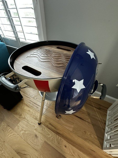 Custom Walnut Weber Kettle Board - Image 3
