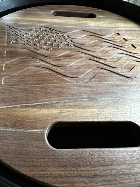 Custom Walnut Weber Kettle Board - Image 5
